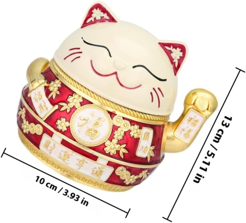 منفضة سجائر على شكل قطعة أثرية قديمة بغطاء، من سبيكة معدنية، زينة مكتبية مقاومة للرياح مغطاة للمنزل والمكتب - Image 2